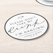 私は踊りウェディングレセプションドリンクカバーコースター ラウンドペーパーコースター (アングル)