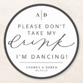 私は踊りウェディングレセプションドリンクカバーコースター ラウンドペーパーコースター (正面)