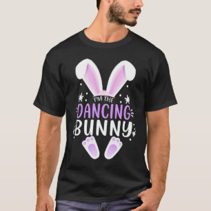 私は踊りバニーイースターデイラビットファミリーマット Tシャツ