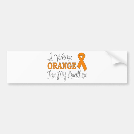 私は身に着けています私の兄弟(オレンジリボン)のためのオレンジを バンパーステッカー (正面)