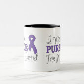 私は身に着けています私の友人(紫色のリボン)のための紫色を ツートーンマグカップ (中央)
