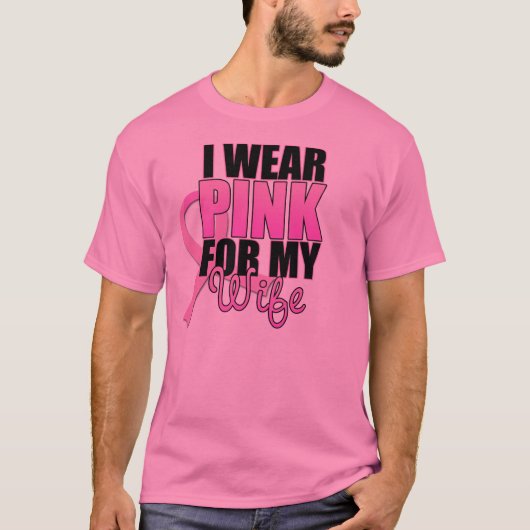 私は身に着けています私の妻($21.95)のためのピンクを Tシャツ (正面)