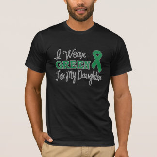 私は身に着けています私の娘(緑のリボン)のための緑を Tシャツ