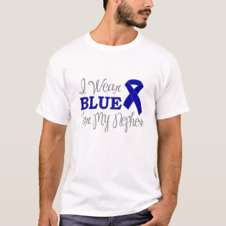 私は身に着けています私の甥(青い認識度のリボン)のための青を Tシャツ