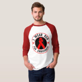 私は身に着けています赤を… 認識度のため Tシャツ (正面フル)