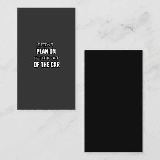 私は車から降りるつもりはなかっおもしろいた。 名刺 (正面/裏面)