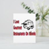私は車でグルメのレストランが大好き ポストカード (スタンド正面)
