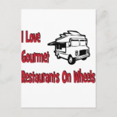 私は車でグルメのレストランが大好き ポストカード (正面)