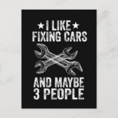 私は車の修理が好きで、3人くらいかなおもしろいい ポストカード (正面)