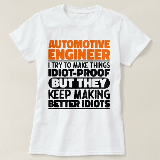 私は車の物を作ろうとしているおもしろい Tシャツ (デザイン正面)