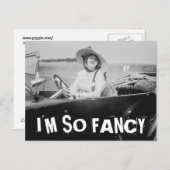 私は車の葉書ファンシーにヴィンテージの女性だ ポストカード (正面/裏面)