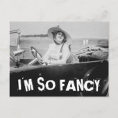 私は車の葉書ファンシーにヴィンテージの女性だ ポストカード