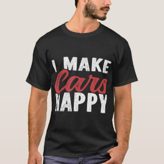 私は車を幸せな自動車詳細車T-Shの詳細 Tシャツ