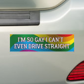 私は車を真っすぐ走らせることすらできない バンパーステッカー (車上)