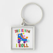 私は転が – ローラスケートで滑る キーホルダー (正面)
