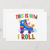 私は転が – ローラスケートで滑る 招待状 (正面/裏面)