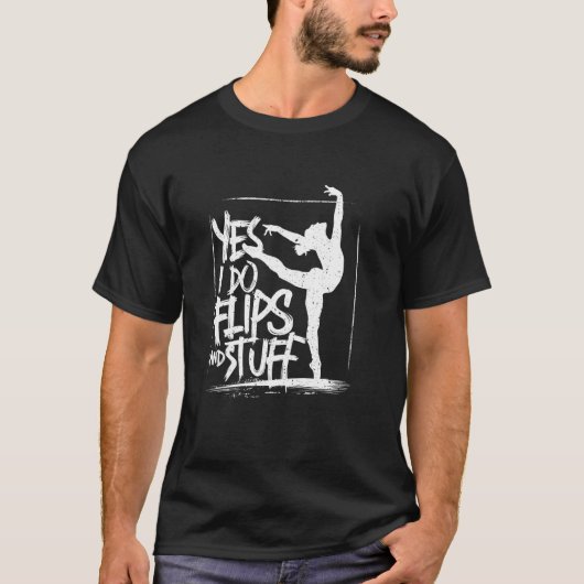 私は転回します 体操競技 アスリート 女子 Tシャツ (正面)