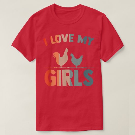 私は農場のための私の女の子の鶏の家禽農家が大好き Tシャツ (デザイン正面)