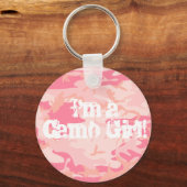 「私は迷彩柄ガールだ」キーチェーン キーホルダー (正面)