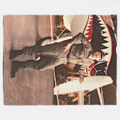 私は退役軍人だ誇りを持った フリースブランケット (正面(横))