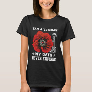 私は退役軍人だ 私の誓いは決して期限切れにならない 愛国的なアメリカ Tシャツ