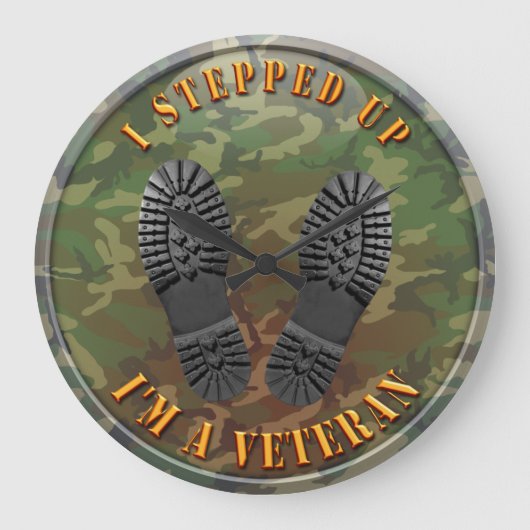 私は退役軍人です ラージ壁時計 (正面)