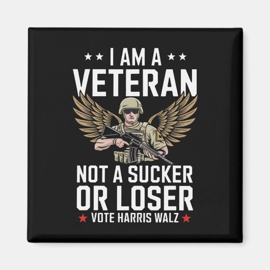 私は退役軍人ではない吸盤や敗者の投票ハリスWa マグネット (正面)