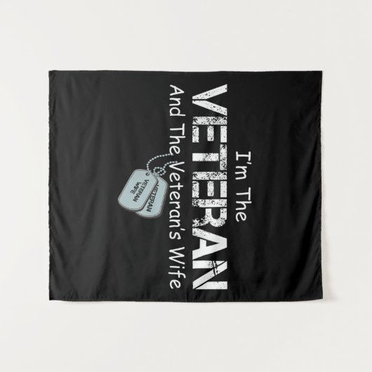 私は退役軍人で退役軍人の妻の退役軍人 タペストリー (正面(横))