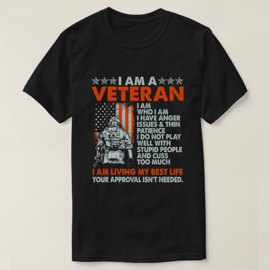 私は退役軍人で、怒りの問題を抱えている Tシャツ (デザイン正面)