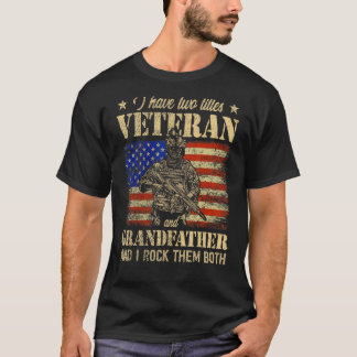 私は退役軍人と祖父アメリカ国旗を持っている Tシャツ
