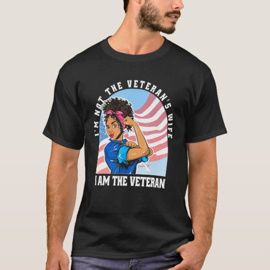 私は退役軍人の妻ではない獣医アメリカ人Fだ Tシャツ (正面)