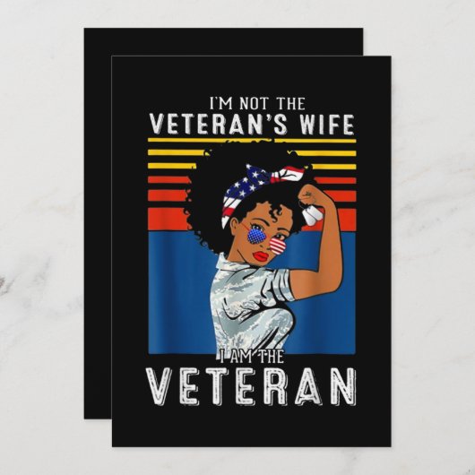 私は退役軍人の妻ではない私は退役軍人 招待状 (正面/裏面)