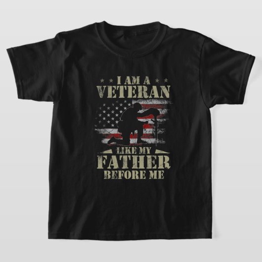 私は退役軍人の4thの前に私の父のような tシャツ (レイダウン)