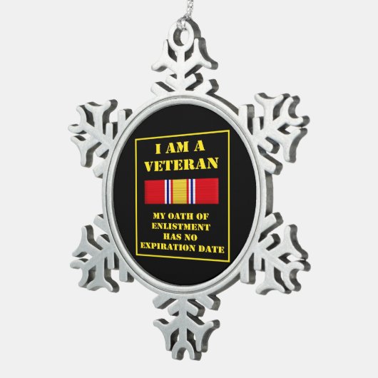 私は退役軍人 スノーフレークピューターオーナメント (右)