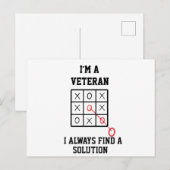 私は退役軍人、私は常に解決策を見つける ポストカード (正面/裏面)