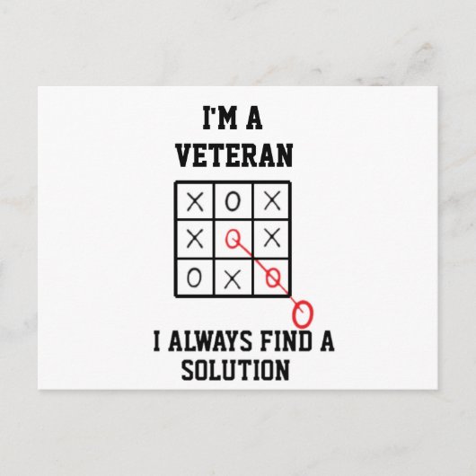 私は退役軍人、私は常に解決策を見つける ポストカード (正面)