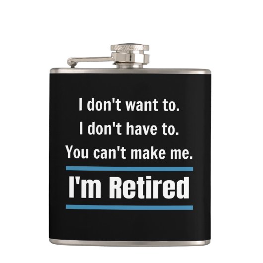 私は退職したおもしろい フラスク (正面)