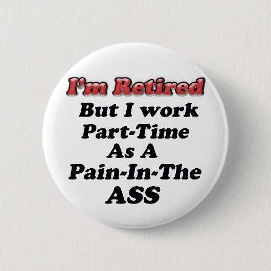 私は退職したです 缶バッジ (正面)