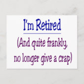 「私は退職したもう与え駄目だ」 ポストカード (正面)