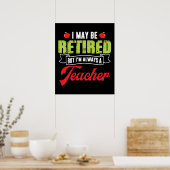 私は退職した常に先生だおもしろい ポスター (キッチン)