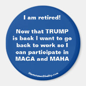 私は退職した!おもしろい冷凍機磁石 マグネット (正面)