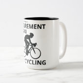 私は退職するサイクリングをする予定だ ツートーンマグカップ (正面右)