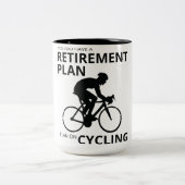 私は退職するサイクリングをする予定だ ツートーンマグカップ (中央)