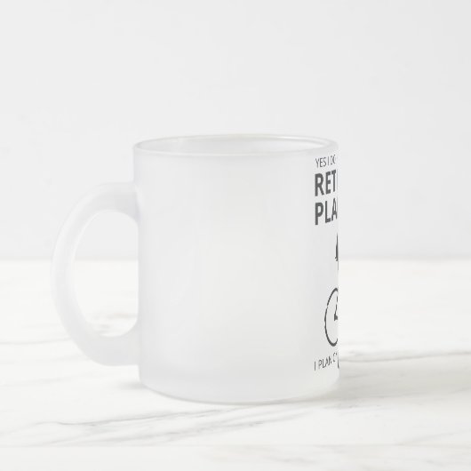 私は退職するサイクリングをする予定だ フロストグラスマグカップ (左)