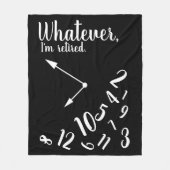 私は退職時退職した間おもしろい黒番だ フリースブランケット (正面)