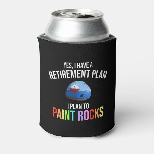 私は退職計画を持っている。私は岩を作る予絵を描定だ 缶クーラー (缶裏面)