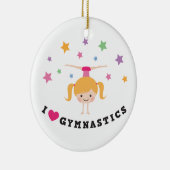 私は逆立ちをしている体操の漫画の女の子を愛します セラミックオーナメント (右)