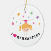 私は逆立ちをしている体操の漫画の女の子を愛します セラミックオーナメント (左)