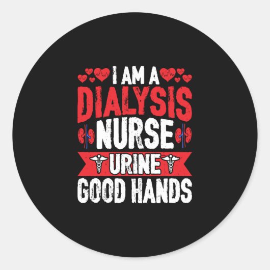 私は透析ナース尿グッドハンド – 泌尿器 ラウンドシール (正面)