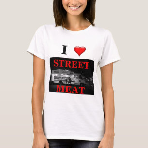 私は通り肉Tシャツを愛します。 食糧トラックのティー Tシャツ